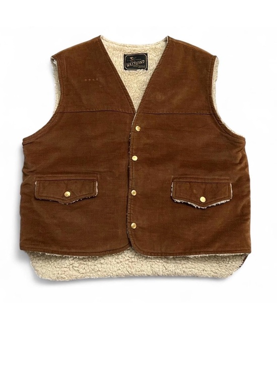 Westwind Sportswear Other - Vintage Westwind Sportswear Brown Corduroy Sherpa Vest 70s Western Rancher L XL